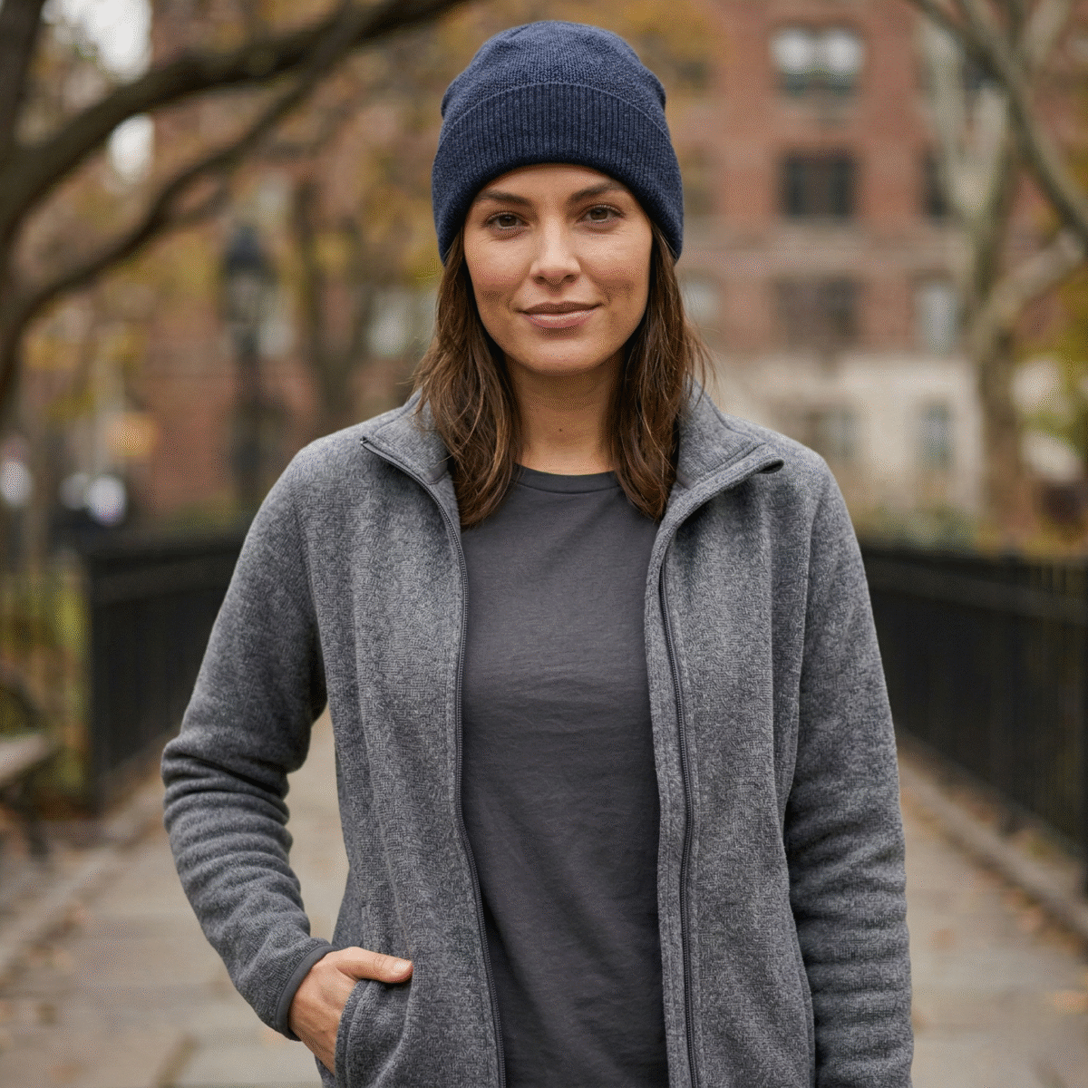 Bonnet tricoté en laine et coton